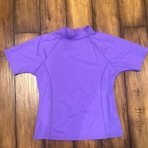 Lands End Girls Size L (14) Purple Swim Top